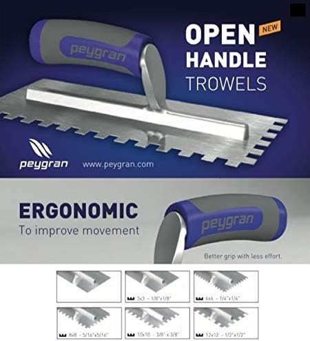 Peygran SET of 6 Premium Rectangular Trowels with ergonomic handle for better grip. AISI 301 Stainless Steel - Rust Free