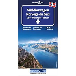 Süd-Norwegen 1:335 000: Norwegen Blatt 1, Oslo – Stavanger – Bergen: 1031 Landkaart – Gevouwen Kaart, 21 januari 2019