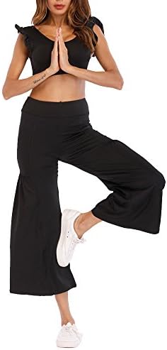 ROSUN Women's 2 Piece Workout Sets High Waisted Yoga Leggings Suits with Sports Bra Stretch Clothing Gym Sets
