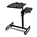 Transer Laptop Rolling Cart Standing Table Portable Height Adjustable Mobile Laptop Computer Stand Desk, US STOCK (Black)thumb 1