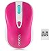 Wireless Mouse, VEGCOO C2 Whisper-Quiet Click Compact Mice (Battery Included) With Adjustable 1600 DPI for Travel and Office (C2 Rose)