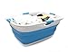 SAMMART 49L Collapsible 4 Handled Laundry Basket-Foldable Storage Container-Portable Washing Bin-Space Saving-Pet Bath Tub,Water capacity 37L(1, Sky Blue), Size : 25.4 x 18.7 x 10.25 inches