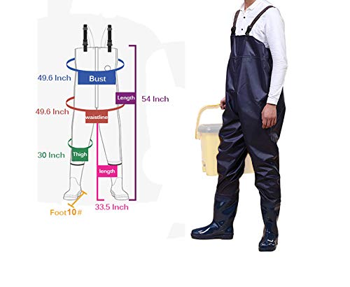 Zelen Chest Waders Breathable Waders Fishing Hunting Neoprene Chest Waders with Boots for Men Shin Guard Boots Stockingfoot Wading Waterproof Lightweight Pants9# Shoes10#