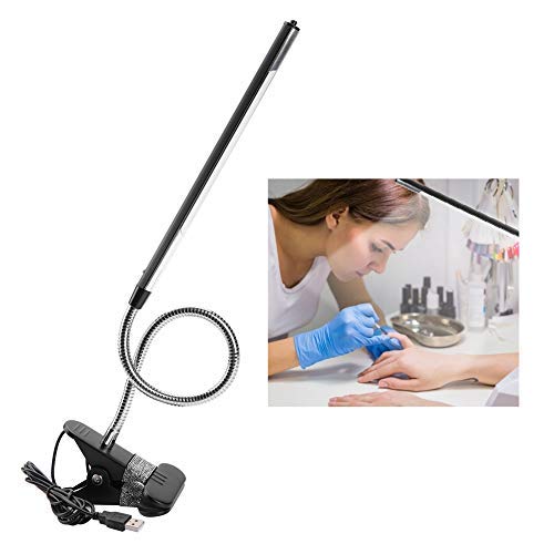 Tattoo Lamp, Portable USB LED Clip Table Lamp Adjustable Desk Light for Tattoo/Manicure/Makeup Black