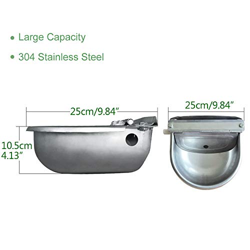 CPROSP Animal Drinking Bowl Automatic Water Feeder Bowl with Pipe Hose Stainless Steel Pet Supplies