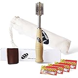 DiBread Bread Scoring Lame | Dough Scoring Tool | Premium Hand Crafted Bread Lame with 5 Blades Included | with Authentic Leather Protective Cover and Cotton Bag by