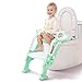 GrowthPic Potty Training Seat, Toddler Toilet Seat, Potty Chair with Splash Guard for Kids, Anti-skid, Soft Cushion, Potty Ladder, Green primary