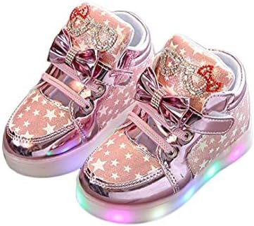 Toddler Baby Girs Boys Luminous Sport Shoes Boots,Outsta Infant Children Outdoor Shoes Anti-Slip Shoes Soft Sole Sneakers (Pink, US:8(Age:3.5-4T))