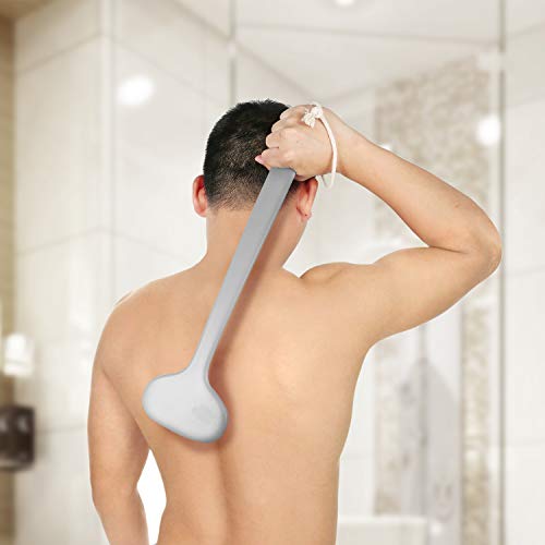 Body Bath Brush with Soft Bristles,Wet Brushing Back Scrubber for Shower with 18 inches Long Handle,Gentle Promote Healthy Glowing Skin and Beauty(Grey) - Thumbnail 5
