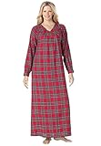 Only Necessities Women's Plus Size Soft Flannel Plaid Gown