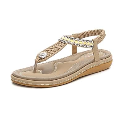 Amazon.com | Meeshine Womens Summer Beach Flat Sandals