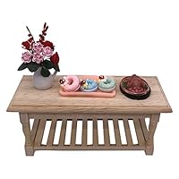 Eve.Ruan Miniature 1:12 Dollhouse Accessories Wooden Tea Table/Wooden Stove Sink for DIY Mini Dollhouse Cute House Pretend Play Children