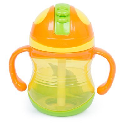 Baby Station Babies Drinking Straw Bottle Sippy Cup with Handles (Yellow)