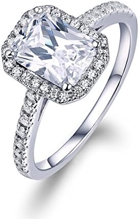 2Ct 14k White Gold Enhanced Diamond(VS) Emerald Soleste Engagement Rings for Women Wedding Anniversary (D Color, VVS1 Clarity) - All Sizes Available, Size - 7 [Limited Time Offer]