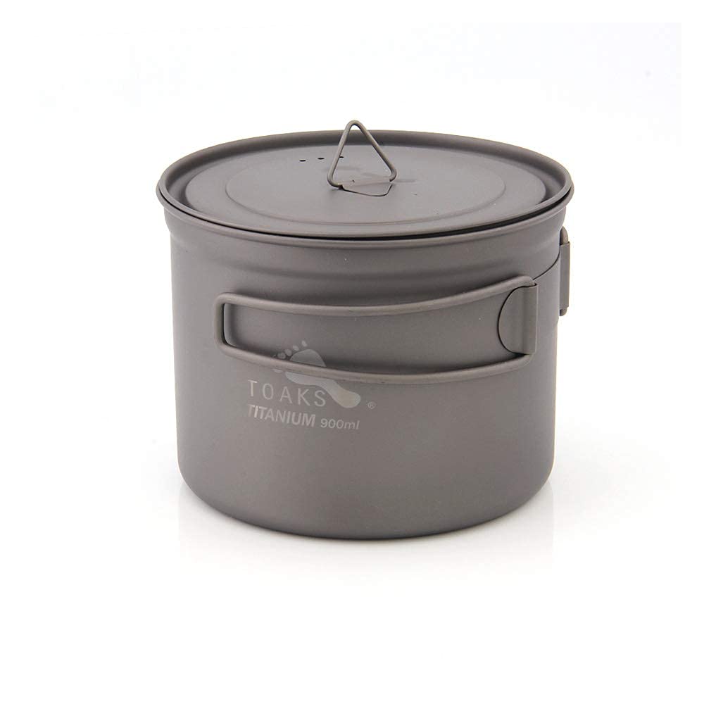 TOAKS Titanium Camping Pot Cup(375ml, 450ml, 550ml, 650ml, 750ml, 800ml, 900ml) … (900ml[POT-900-D115])