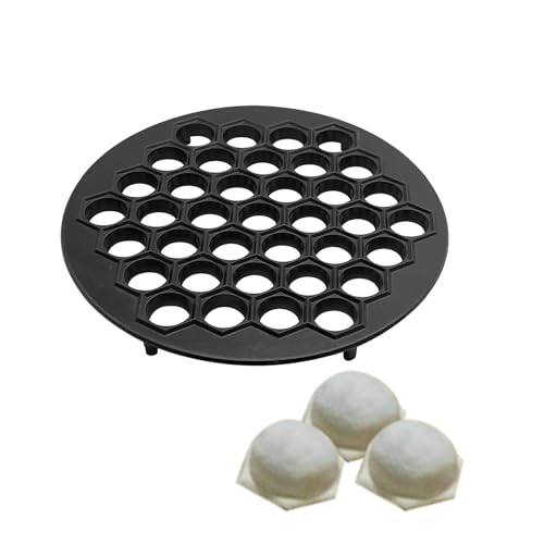 Photo 1 of Russian Ravioli Maker Dumplings Mold Metal Maker Pelmeni Meat Dumplings Maker 37 Holes Handmade Dumpling Cutter Black for Holiday Party Household Use