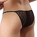 YiZYiF Men's Mesh Sheer Mini Briefs Sexy Black Underwear See Through Underpants Medium
