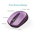 TECKNET Wireless Mouse for Laptop, 2.4G Quiet Computer Mouse with USB Receiver, 4 Buttons Portable Cordless Mice for Chromebook, Laptop, PC, Mac, 800/1200/1600 DPI - Lavender