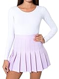 LIZHOUMIL Womens Stylish Slim High Waist Pleated Tennis Skirts