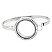 Stainless Steel Floating Locket Bangle Bracelet - 30mm Glass locket Bangle Living Floating Charm Locket Bracelet for 8'' wrist by BG247 (Silver Rhinestone Circle - Size 8)