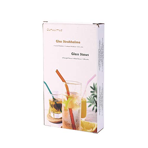Strohhalme Glas Bunt Wiederverwendbar Glasstrohalme,Breite Bunt Glas Strohhalm Trinkhalme Glas für Cocktails,Smoothie… – Bild 8