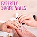 Bona Fide Beauty 8 Piece Glass Nail File Set - Crystal Files for Natural Nails with Sleeves (Multicolor)