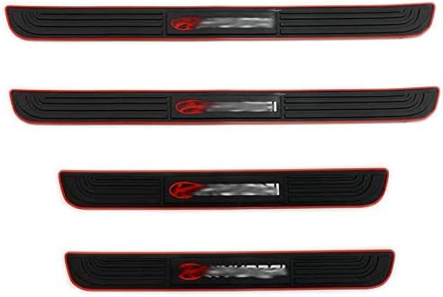 GUANGGU 4PCS Black Rubber Car Door Scuff Sill Cover Panel Step Protector Guard (for Hyundai)