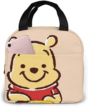 Cute Winnie Pooh Portable Insulated Lunch Bag Waterproof Reusable Outdoor Picnic School Office Work Lunch Box Tote