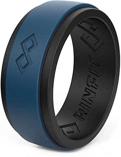 Rinfit Silicone Rings for Men Mens Silicone Wedding Bands