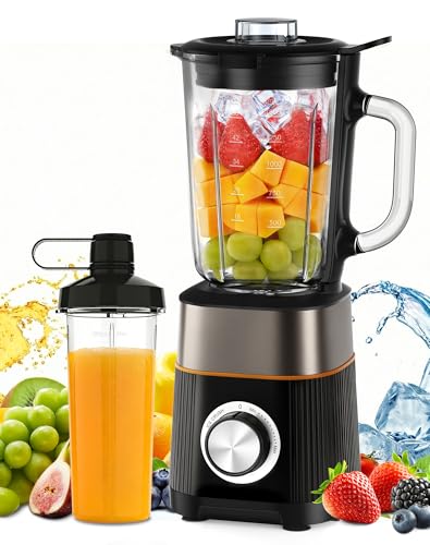 Blender Blender with 2 Portable Tritan Cups Can Crush Ice Cream for Juice, Smoothies, Milkshakes
