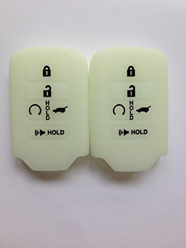 Qty(2) Night Glow Fob Remote Key Case Cover Jacket Holder Protector Fit for 20152016 2017 Civic Accord Pilot CR-V