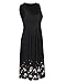 KILIG Womens Summer Dresses 2025 Casual Pleated Floral Midi Tank Sundress A-line Beach Vacation Cruise Outfits(Black,L)