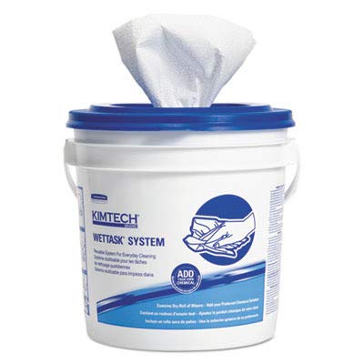 Kimtech 06471 Wipers for Bleach Disinfectants Sanitizers, 12 x 12 1/2, 90 per Roll (Case of 6)