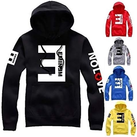 Hylong Eminem Anti-E Hip-hop Fashion Fleece Hoodie Sweaters Black XL