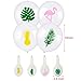 SATINIOR 40 Pieces Hawaiian Party Balloons Flamingo Pineapple Tropical Leaves Latex Helium Balloons for Luau Party Decoration Supplies