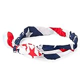 Juvale Set of 12 American USA Flag Bowknot Bandana Headbands for Fourth of July, Patriotic Hair Accessories, One Size