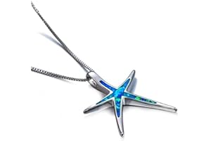 Blue Pentagram Necklace Starfish Ocean Wind Personalized NecklaceFashion Processed