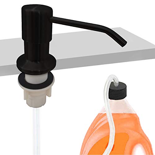 ROVATE Soap Dispenser for Kitchen Sink (Matte Black) and Tube Kit