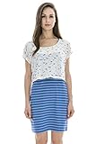 Bearsland Women's Breastfeeding and Nursing Striped Summer Dress with Shirt Over Top