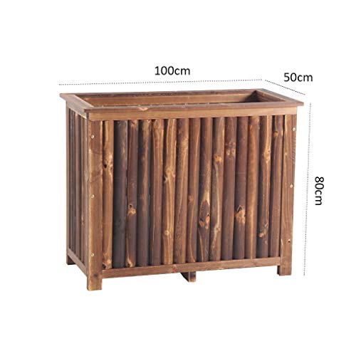 Fensterkasten Blumenkasten aus Holz Blumentrog Blumentopf Außen Rechteck Karbonisierung Antiseptische Pflanzkasten (Size… – Bild 3