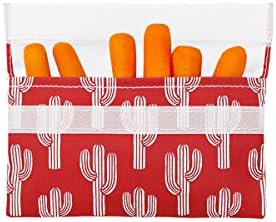 Lunchskins Reusable Snack Food Bag, Red Cactus