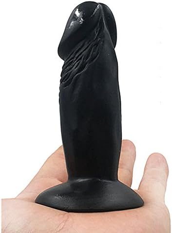 YJbcfha--018, 4.3" Lifelike P-e-n-is, D-i-Ld-0s with Suction Cup , ZZ-1010-UU (Black)