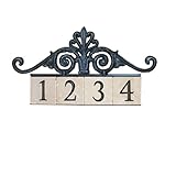 NACH KA House Address Sign/Plaque - Royal Gate, 4 Numbers, Iron, 22 x 9 x 1