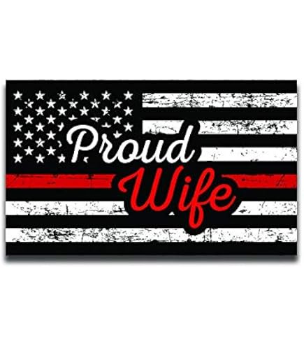 DHDM Designs 2-Pack Proud Firefighter Crest Wife Thin Red Line...