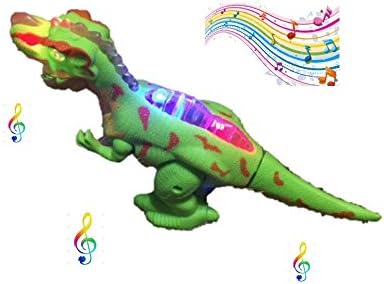 Light Green and yellow Crawling Dinosaur,Toy Figure Music and Lighting