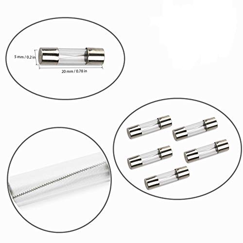 COMPSTUDIO5Pcs/lot T6.3AL250V 5x20mm 6.3A Slow Blow Fuse 250V 6.3 Amp Glass Tube Fuse Time-delay Fuse (3/16 in x 3/4 in)