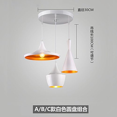 Retro bar, cafe, restaurant Chandelier,L3005-EGF disk combination white [Energy Class A++]