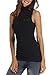Disbest Women's Tank Tops, Lace Hollow High Neck Sleeveless Stretch Casual Sweater T-Shirt,Black,L/US 8