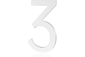 REAVOR 4 Inch Adhesive Mailbox Numbers, Self Stick House Numbers for Apartment Door Farmhouse Office Hotel Outside, Address Numbers and Letters, Frosted Matte White Acrylic House Number 3