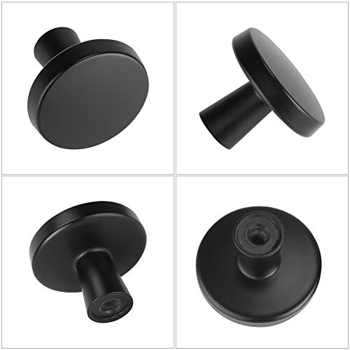 homdiy 25Pack Knobs Round Black Knobs 1.27 Inch Kitchen